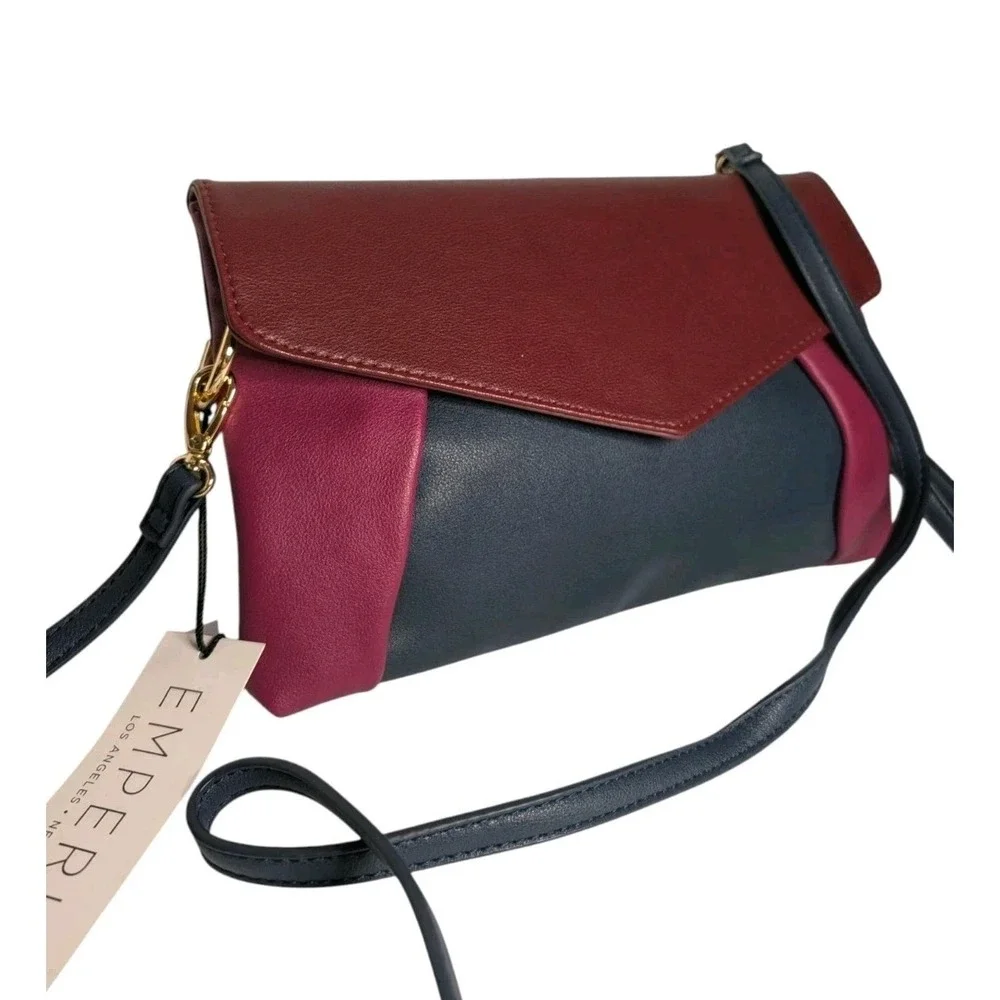 NWT‎ Emperia Color Block Clutch Bag Multi Color Faux Leather Crossbody Wristlet
